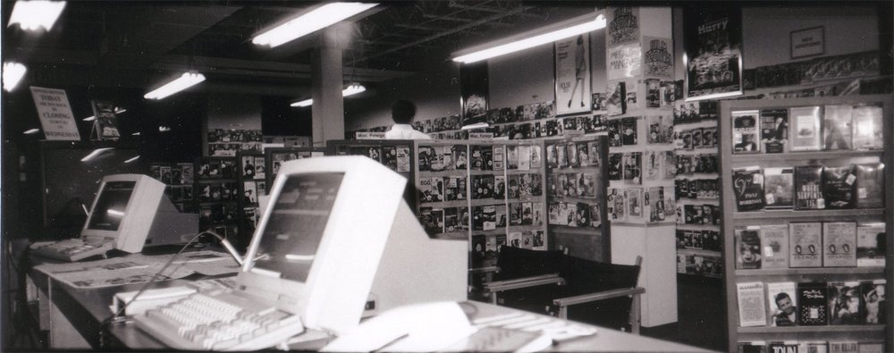 Movies Worth Seeing (1985-2011), the store where Gideon and Marcus worked and met. Photo by John Robinson, 1997.